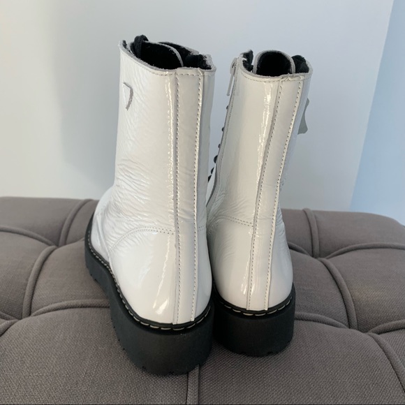 White Italian Leather Ankle Boots size 39 - Picture 10 of 11